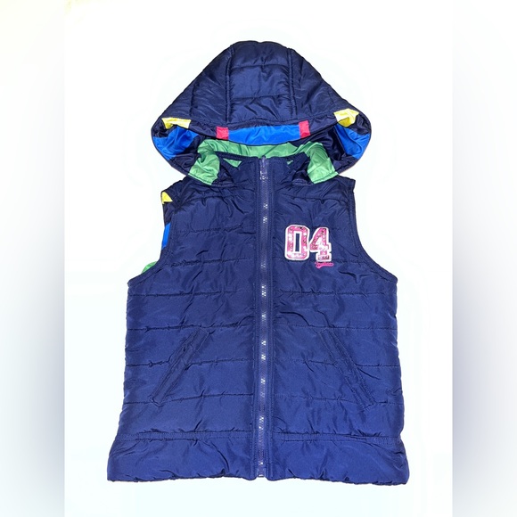 Justice reversible puffer vest with removable hood - Picture 2 of 5